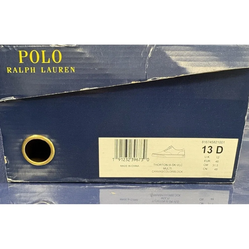 Polo Ralph Lauren Thorton Shoes Men's Size 13 Colorblock Canvas Sneakers - Picture 3 of 11